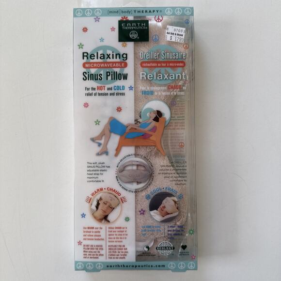 NIB Earth Therapeutics Relaxing Sinus Pillow Hot/Cold Therapy Spa Relief NEW - Picture 1 of 4